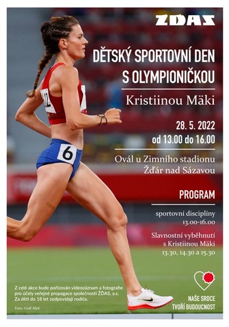 Pozvánka - Dětský sportovní den s olympionikčkou Kristiinou Mäki